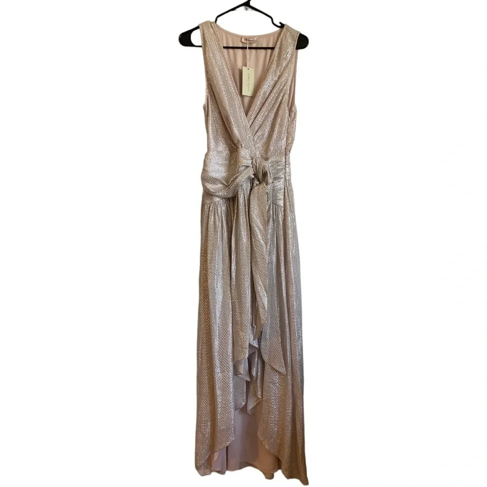 NWT Ramy Brook Callie Metallic High Low Dress